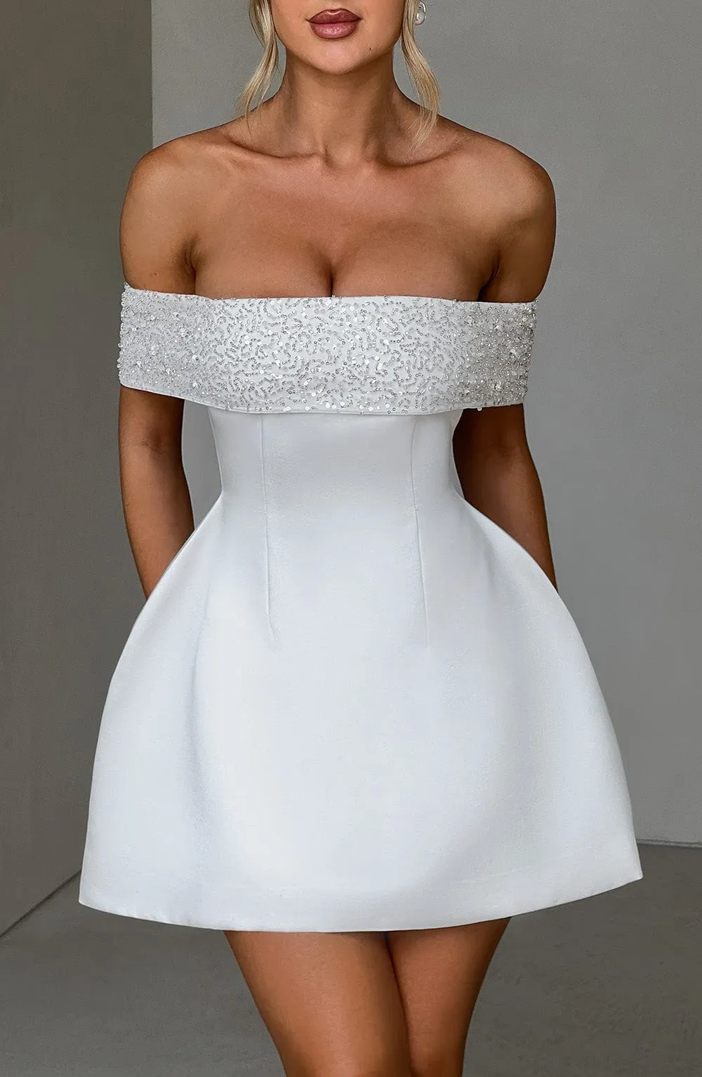 Noelle Mini Dress - Ivory sold by Babyboo Fashion