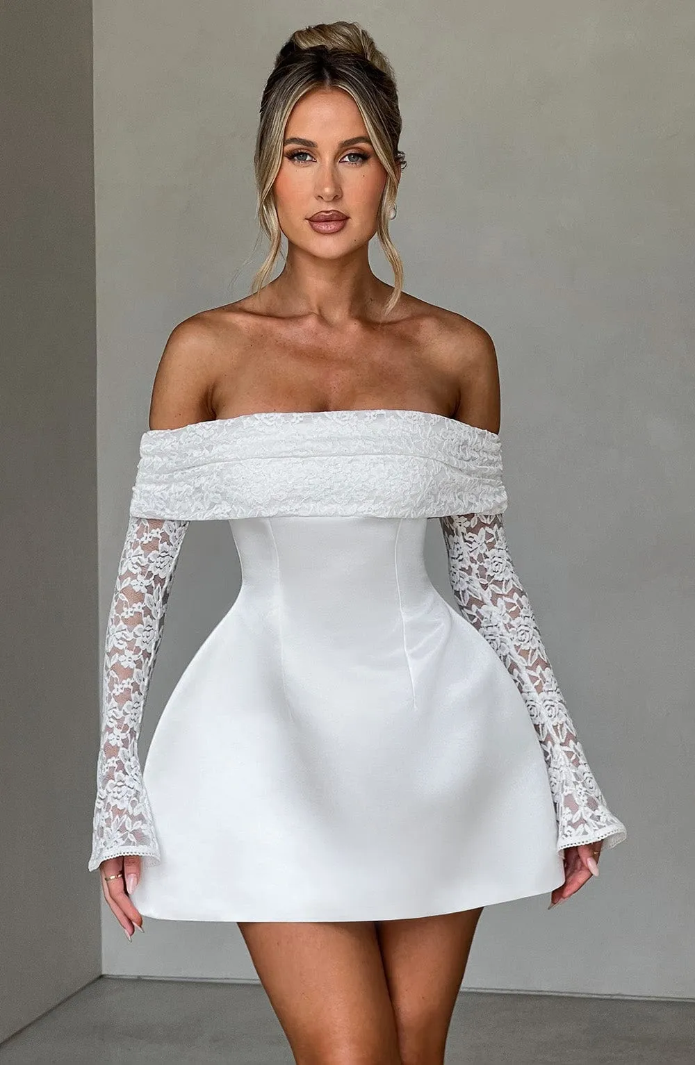 Georgianna Mini Dress - Ivory sold by Babyboo Fashion