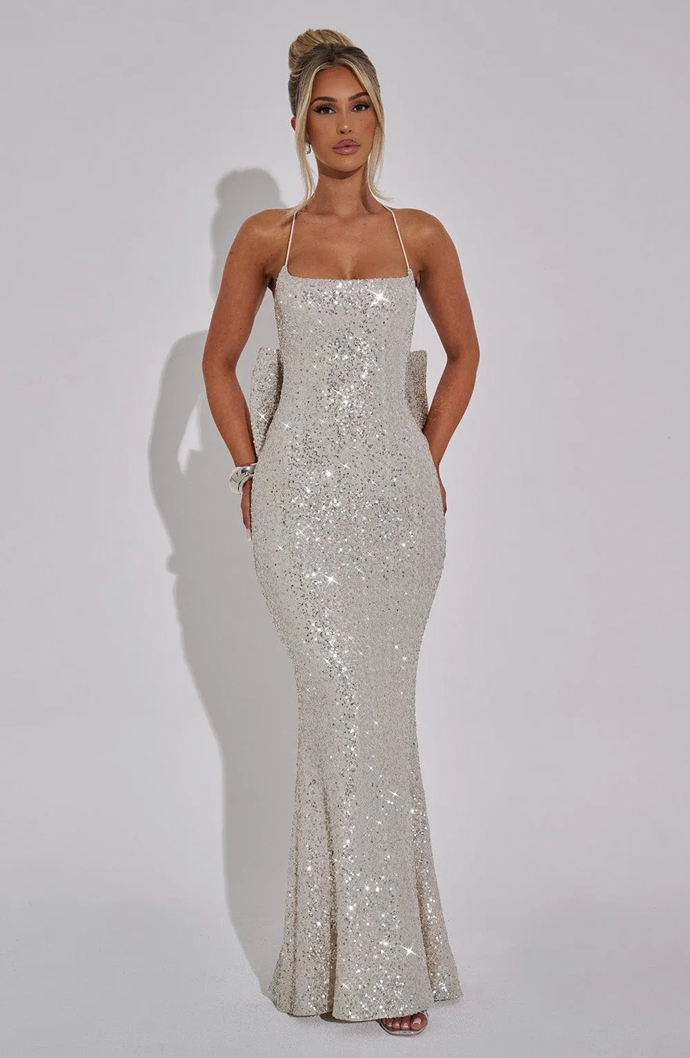 Meridith Maxi Dress - Champagne sold by Babyboo Fashion product image thumbnail 4