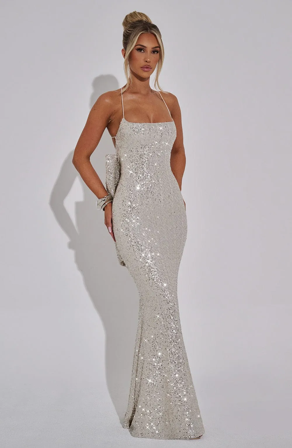 Meridith Maxi Dress - Champagne sold by Babyboo Fashion product image thumbnail 5