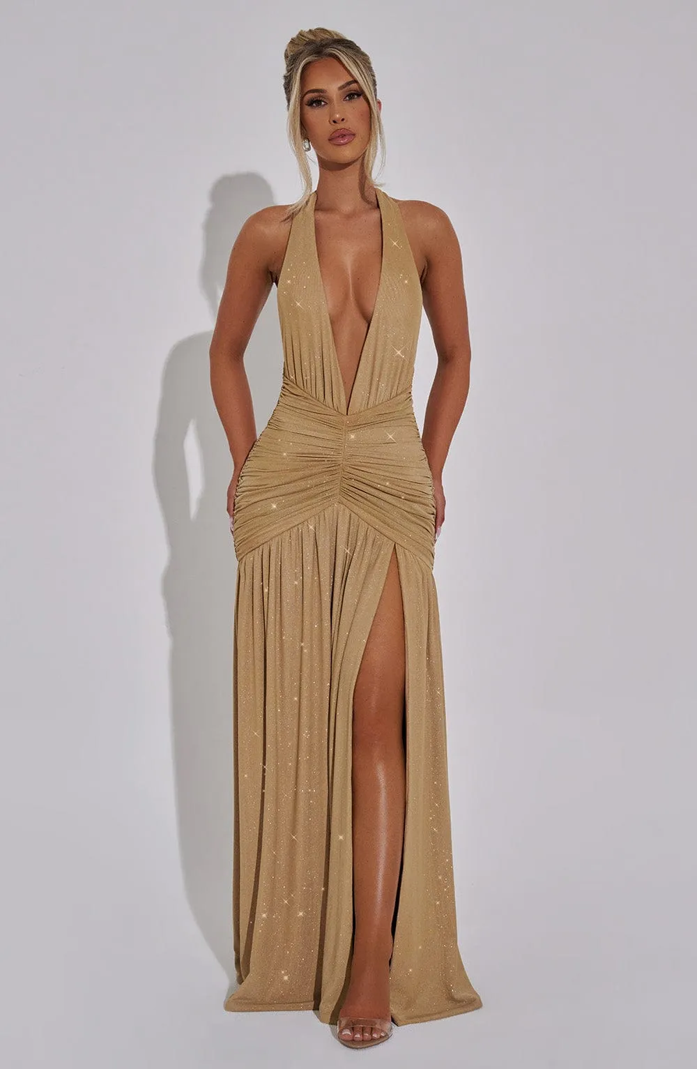 Melania Maxi Dress - Gold Sparkle sold by Babyboo Fashion product image thumbnail 5