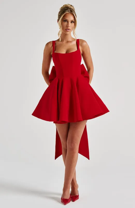 Rue Mini Dress - Red sold by Babyboo Fashion