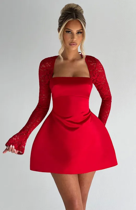 ● AVANDRESS ● Sadie Muffler Set Mini Sleeveless Dress Sadie Fiery Red Sleeveless Mini Dress