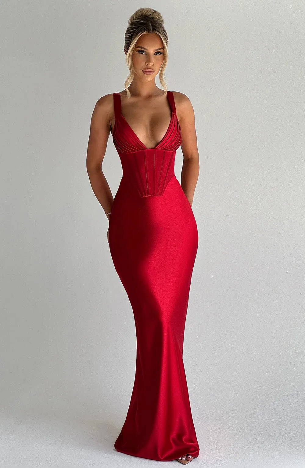 Shae Maxi Dress - Red sold by Babyboo Fashion