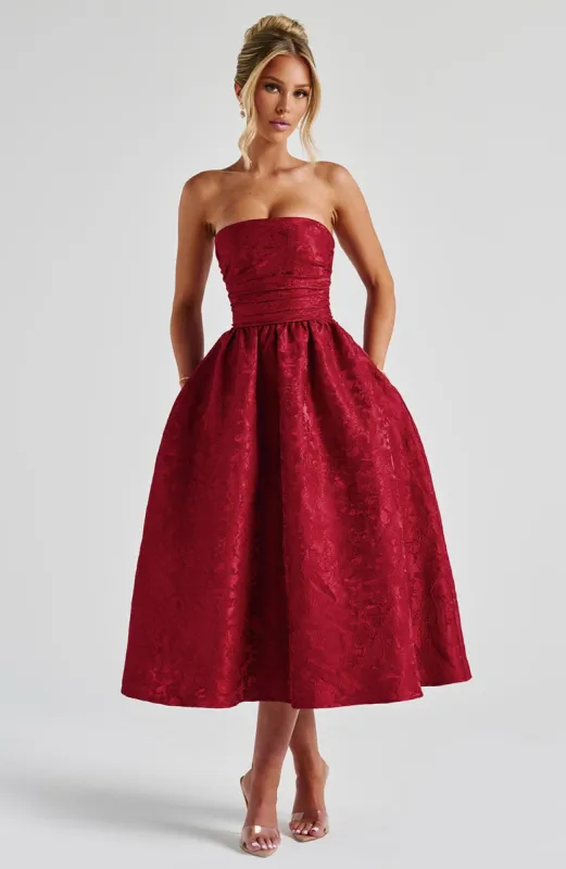 Saoirse Midi Dress - Red sold by Babyboo Fashion