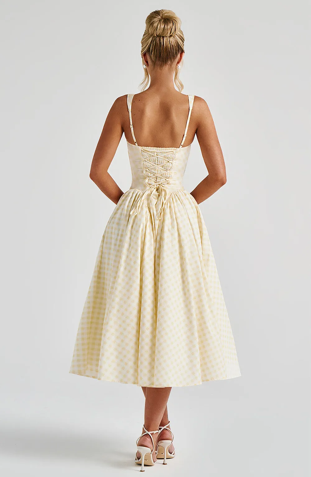 Sherrie Midi Dress - Lemon Gingham sold by Babyboo Fashion product image thumbnail 2