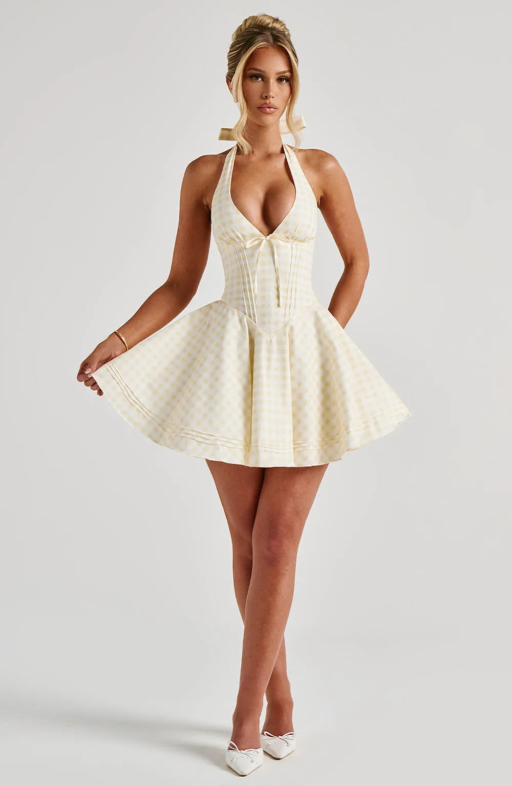 Doris Mini Dress - Lemon Gingham sold by Babyboo Fashion product image thumbnail 5