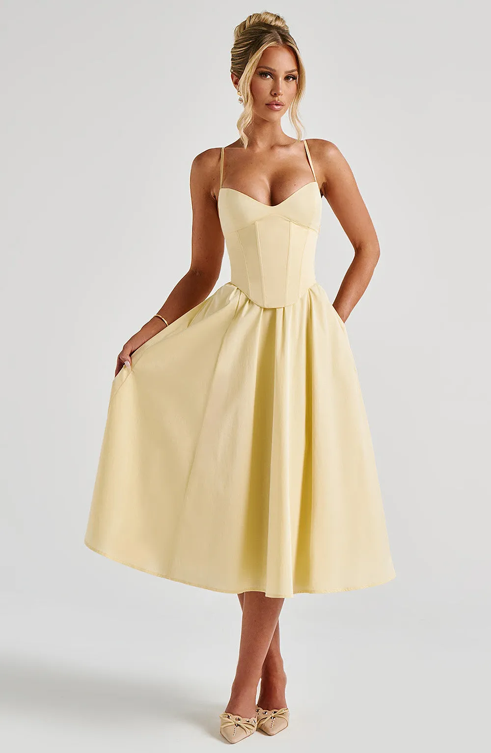 Mariella Midi Dress - Lemon sold by Babyboo Fashion product image thumbnail 5