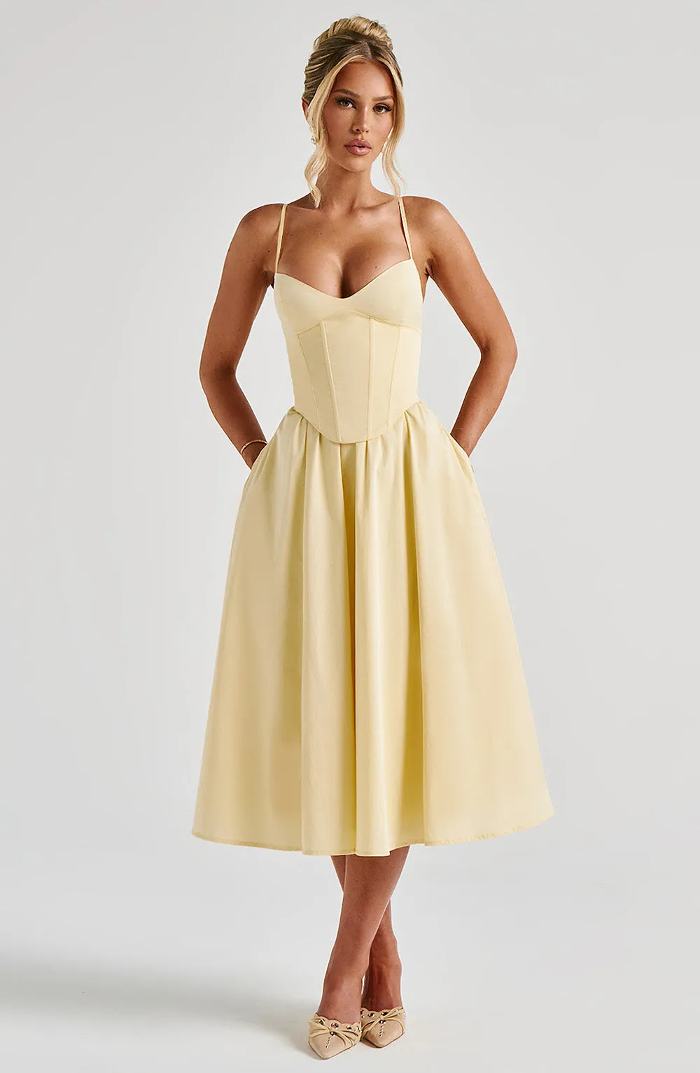 Mariella Midi Dress - Lemon sold by Babyboo Fashion