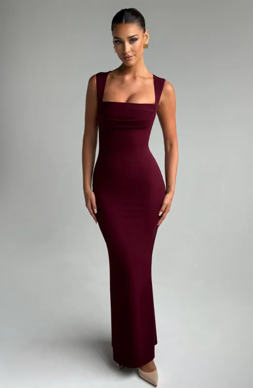 Helena Maxi Dress - Cherry Lacquer sold by Babyboo Fashion