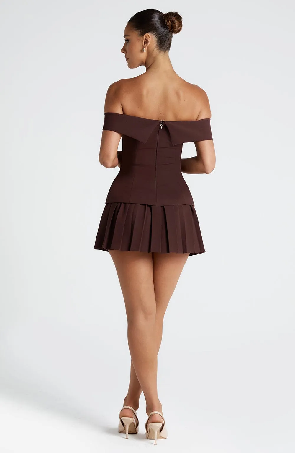 Gretchen Mini Skirt - Plum Brown sold by Babyboo Fashion product image thumbnail 4