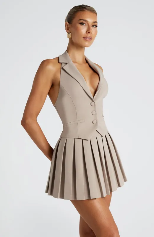 Gretchen Mini Skirt - Taupe sold by Babyboo Fashion