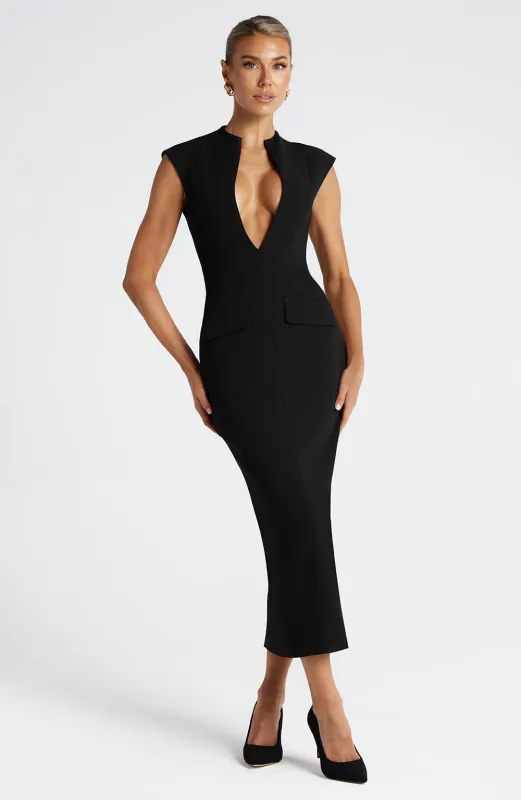 Nellie Midi Dress - Black sold by Babyboo Fashion