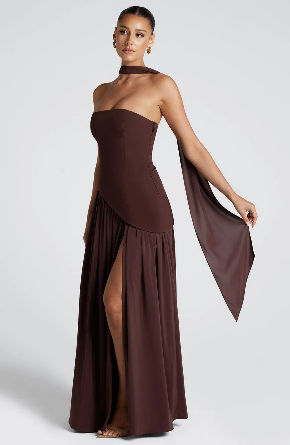 Maliyah Maxi Dress - Plum Brown sold by Babyboo Fashion product image thumbnail 2