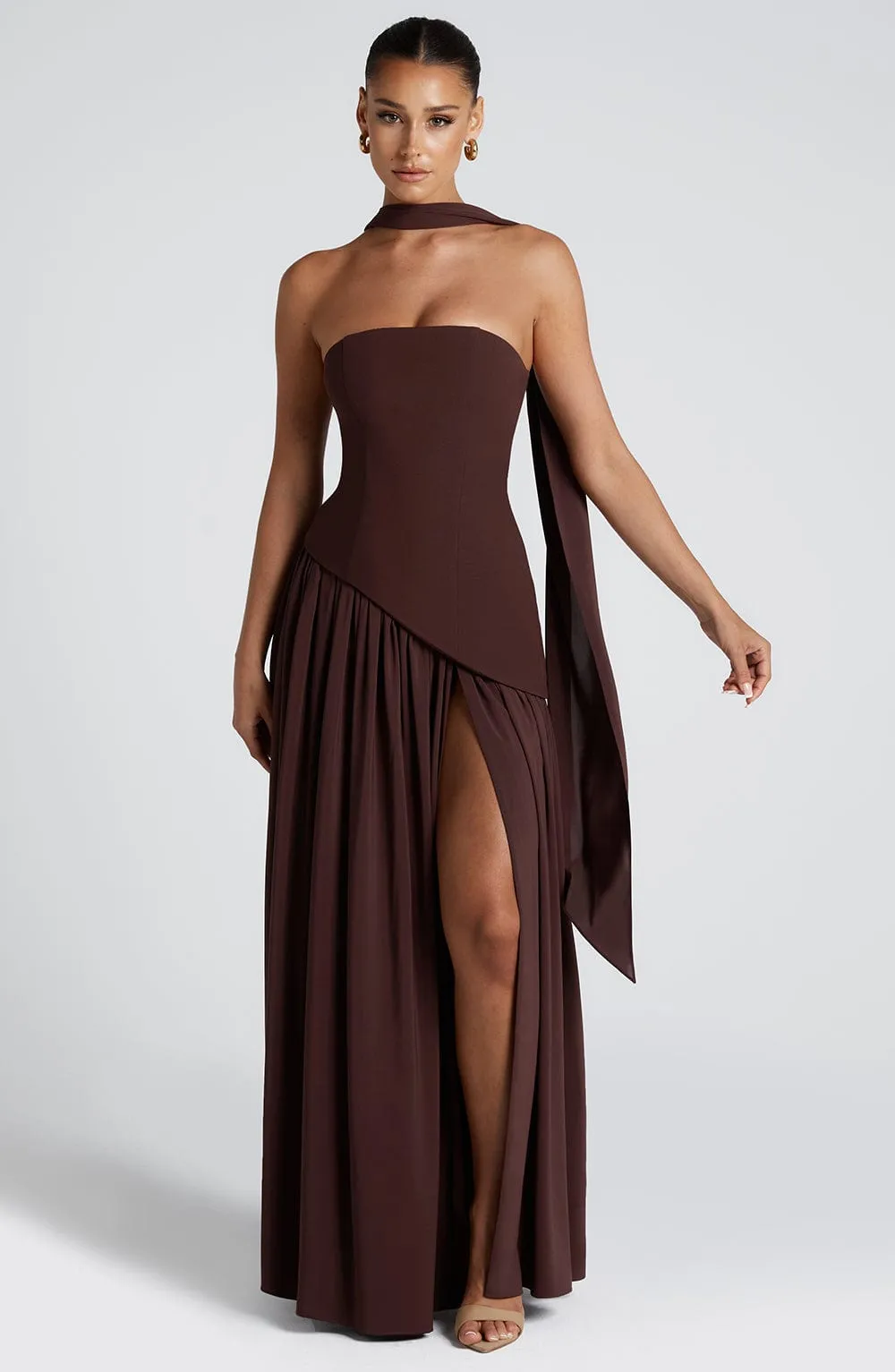 Maliyah Maxi Dress - Plum Brown sold by Babyboo Fashion product image thumbnail 3