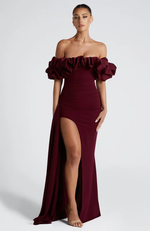 Elsie Maxi Dress - Cherry Lacquer sold by Babyboo Fashion