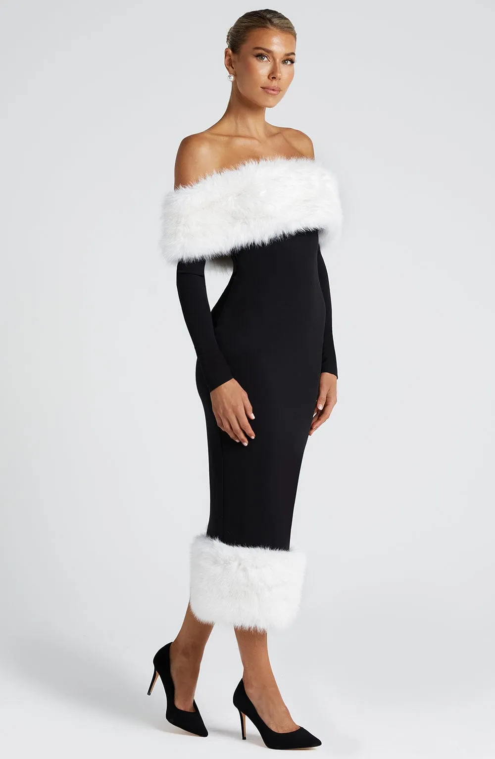 Vittoria Midi Dress - Black/White sold by Babyboo Fashion product image thumbnail 5