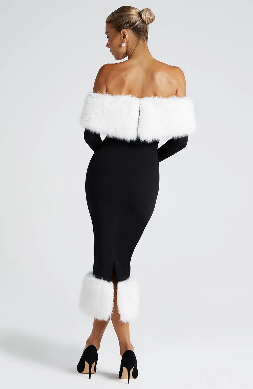 Vittoria Midi Dress - Black/White sold by Babyboo Fashion product image thumbnail 3