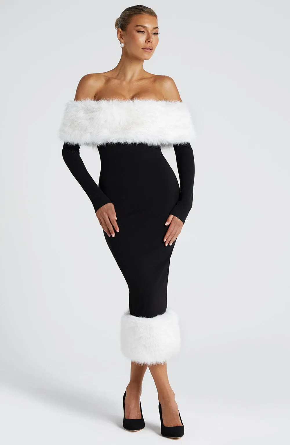 Vittoria Midi Dress - Black/White sold by Babyboo Fashion product image thumbnail 2