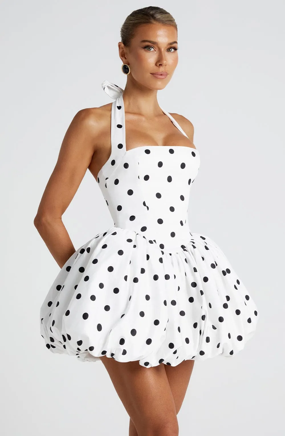 Maricia Mini Dress - Black Polka Dot Print sold by Babyboo Fashion product image thumbnail 2
