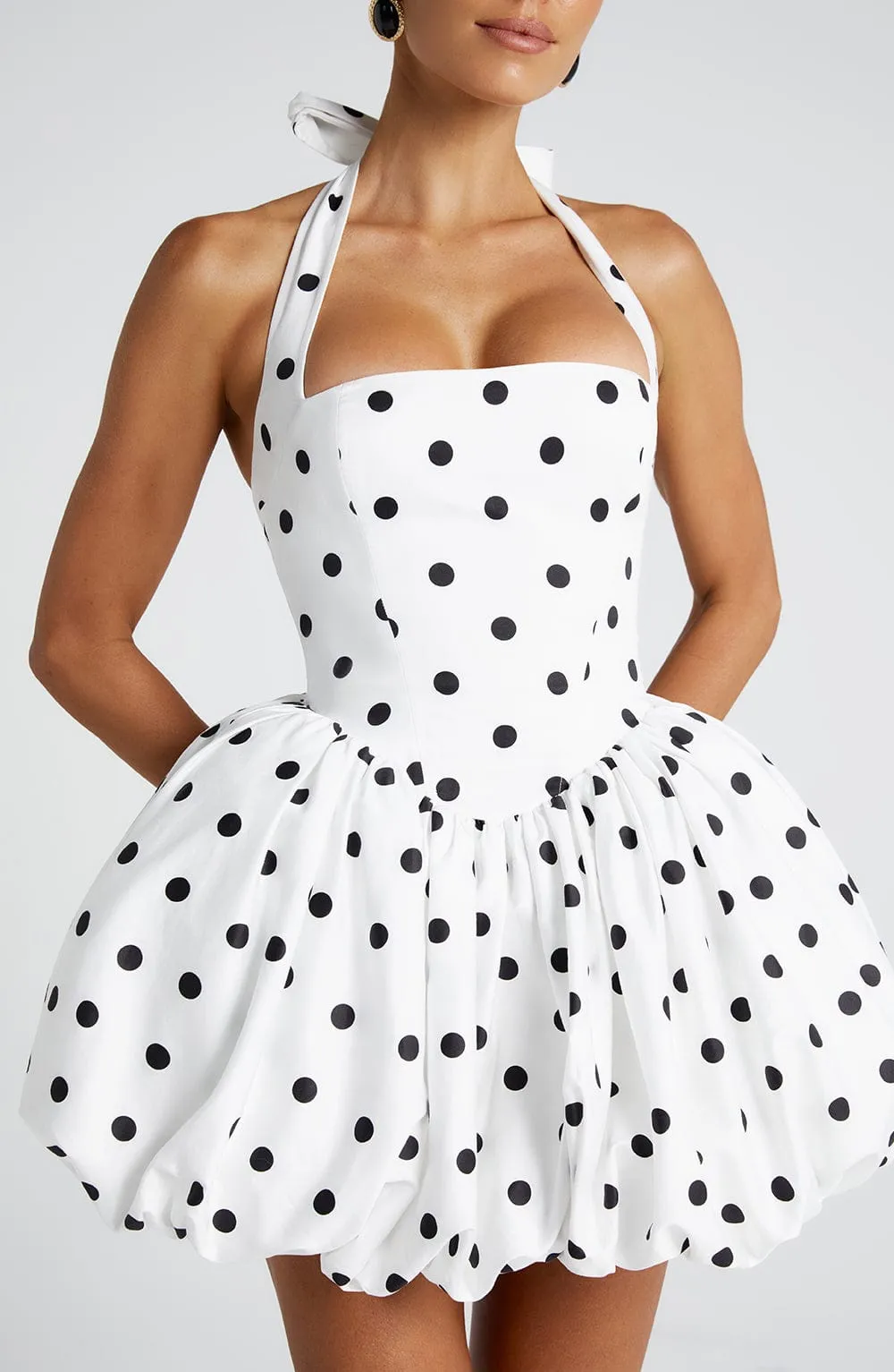 Maricia Mini Dress - Black Polka Dot Print sold by Babyboo Fashion product image thumbnail 4