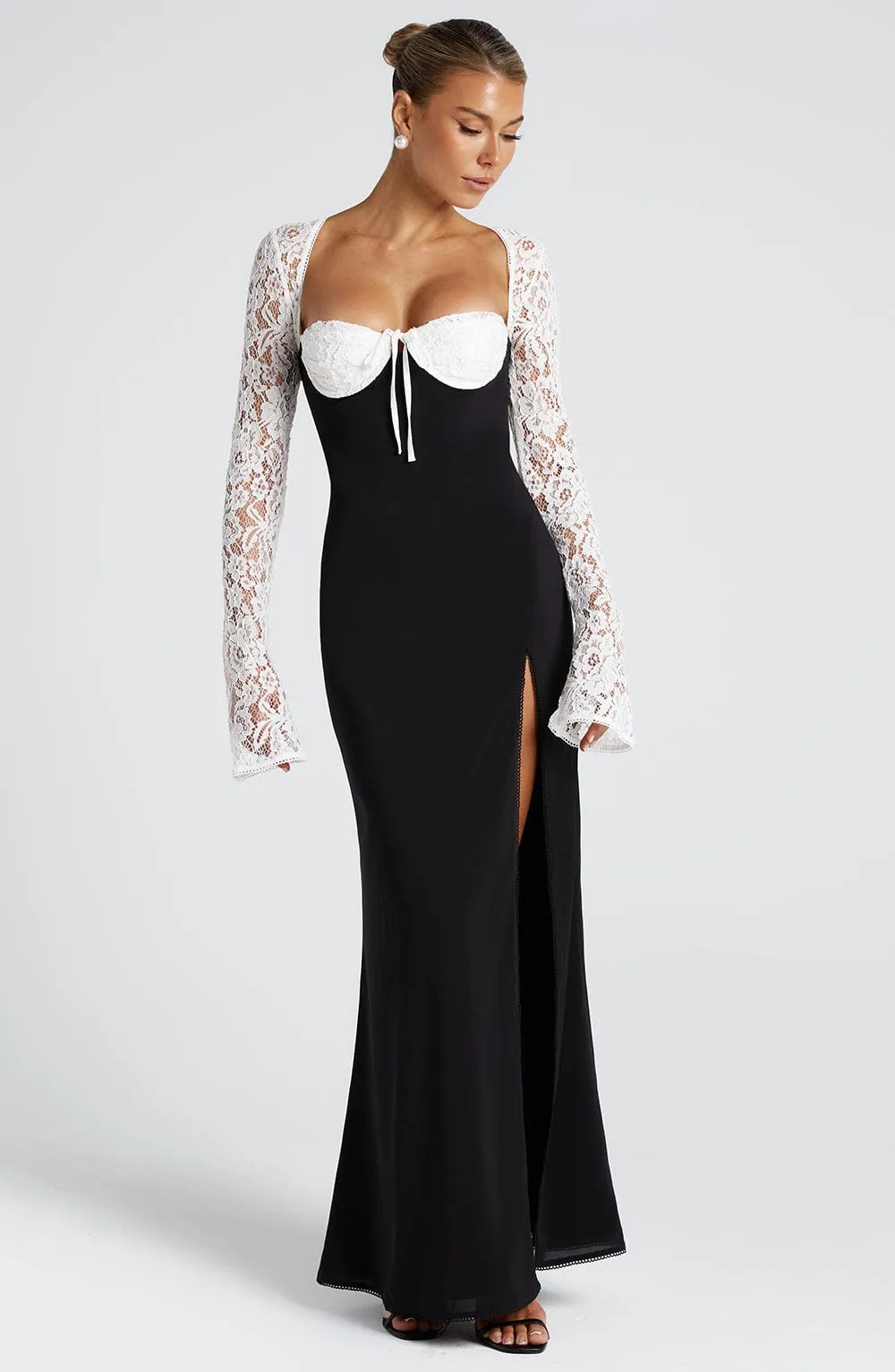 Aria Maxi Dress - Black/White sold by Babyboo Fashion product image thumbnail 5