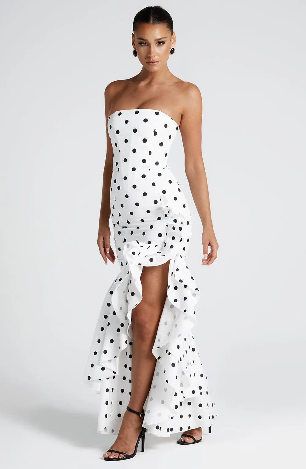 Angelina Maxi Dress - Black Polka Dot Print sold by Babyboo Fashion product image thumbnail 2