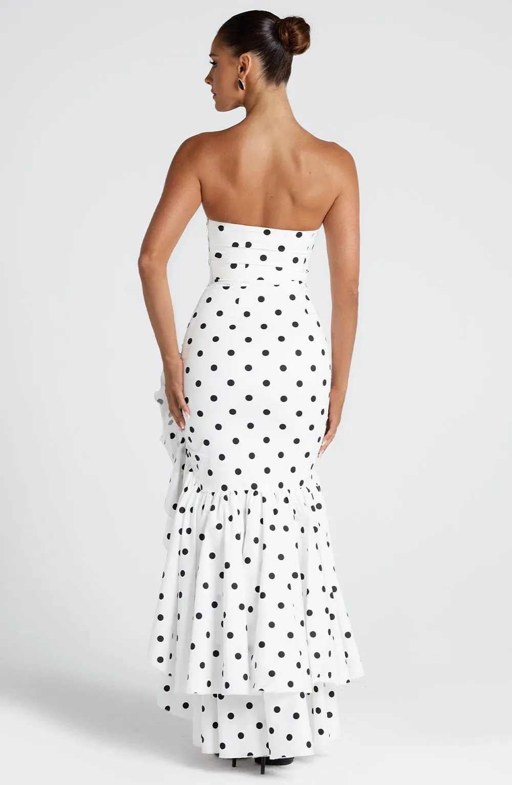 Angelina Maxi Dress - Black Polka Dot Print sold by Babyboo Fashion product image thumbnail 3