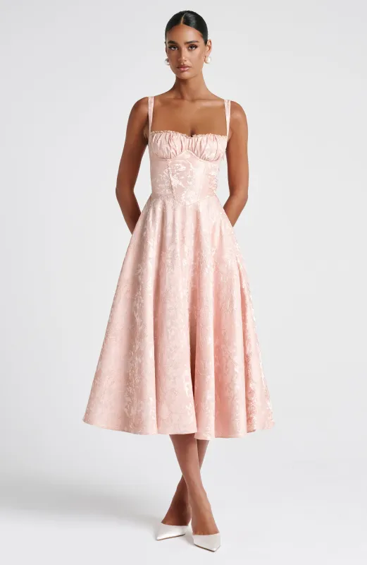 Amity Midi Dress - Soft Peach made by Babyboo Fashion