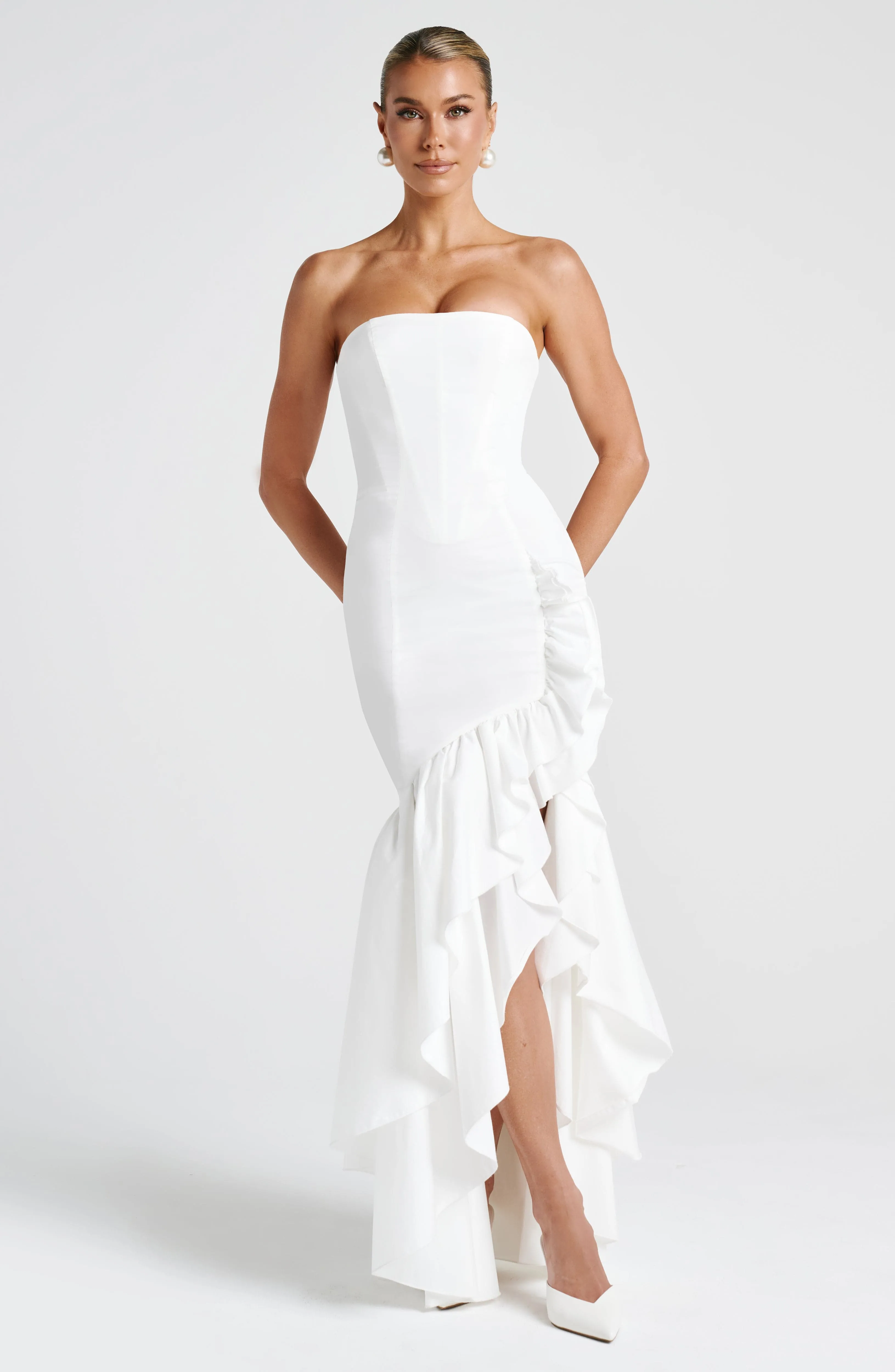 Angelina Maxi Dress - Ivory sold by Babyboo Fashion