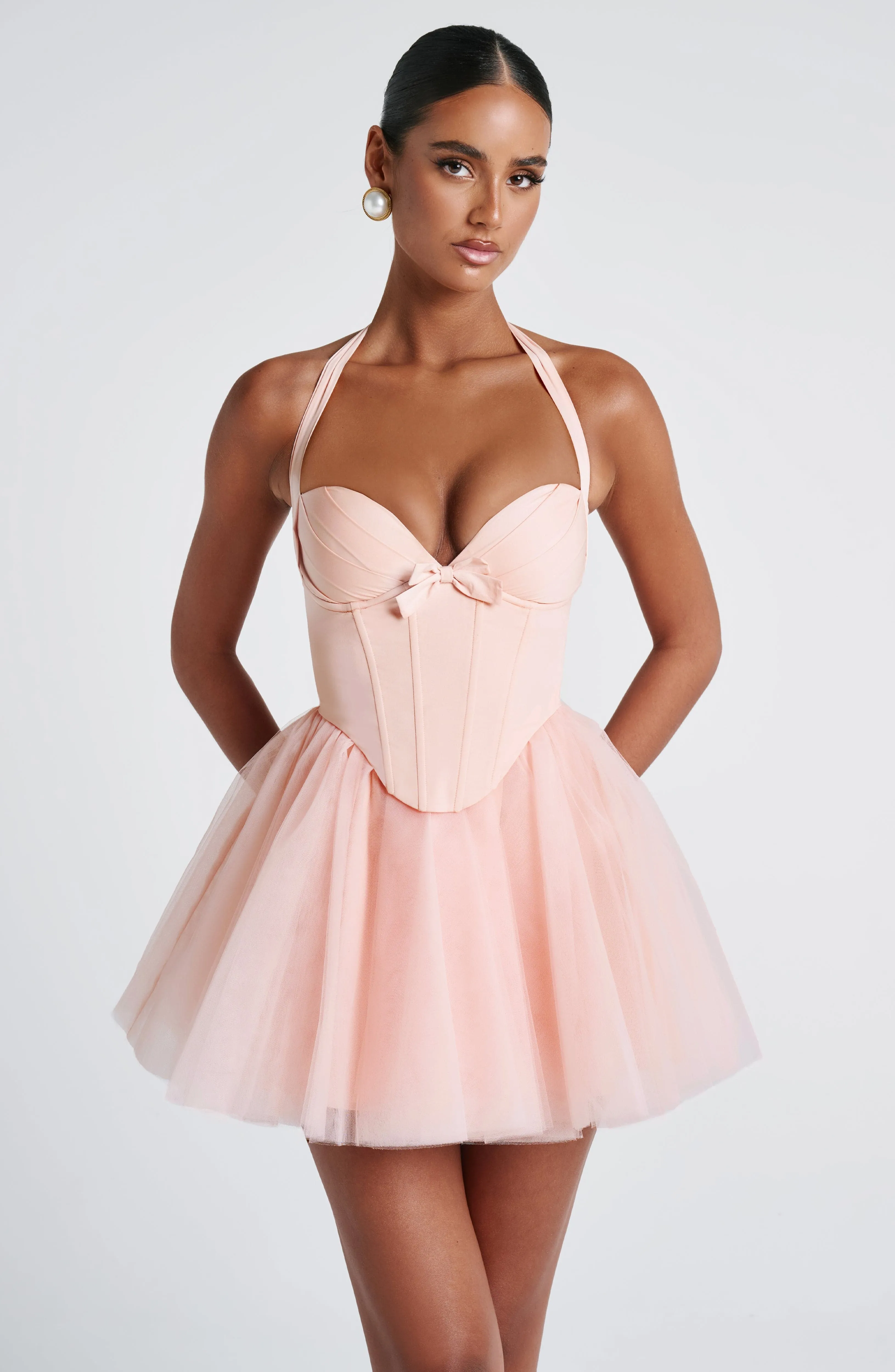 Keely Mini Dress - Soft Peach sold by Babyboo Fashion product image thumbnail 4