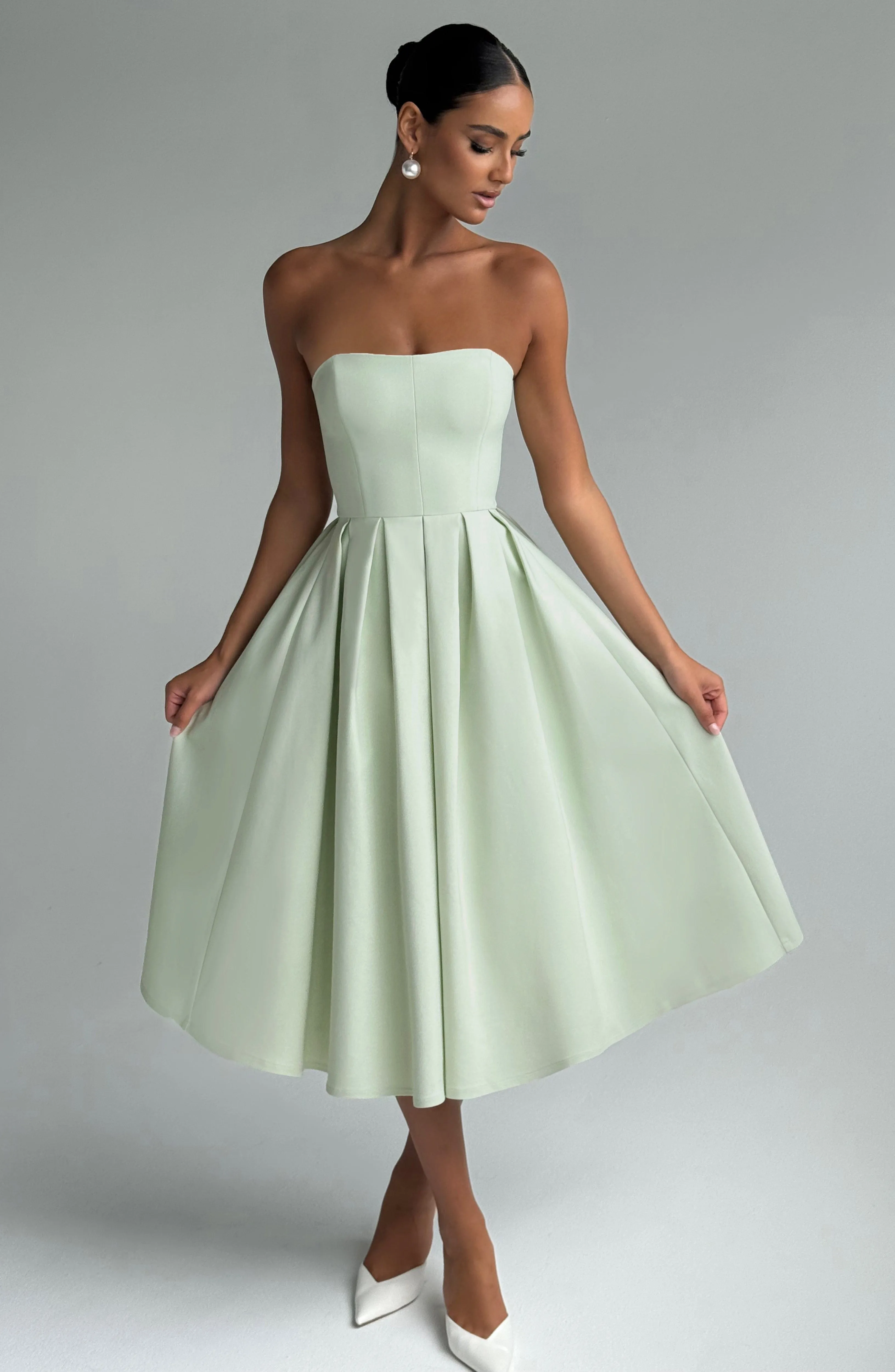 Edith Midi Dress - Mint sold by Babyboo Fashion