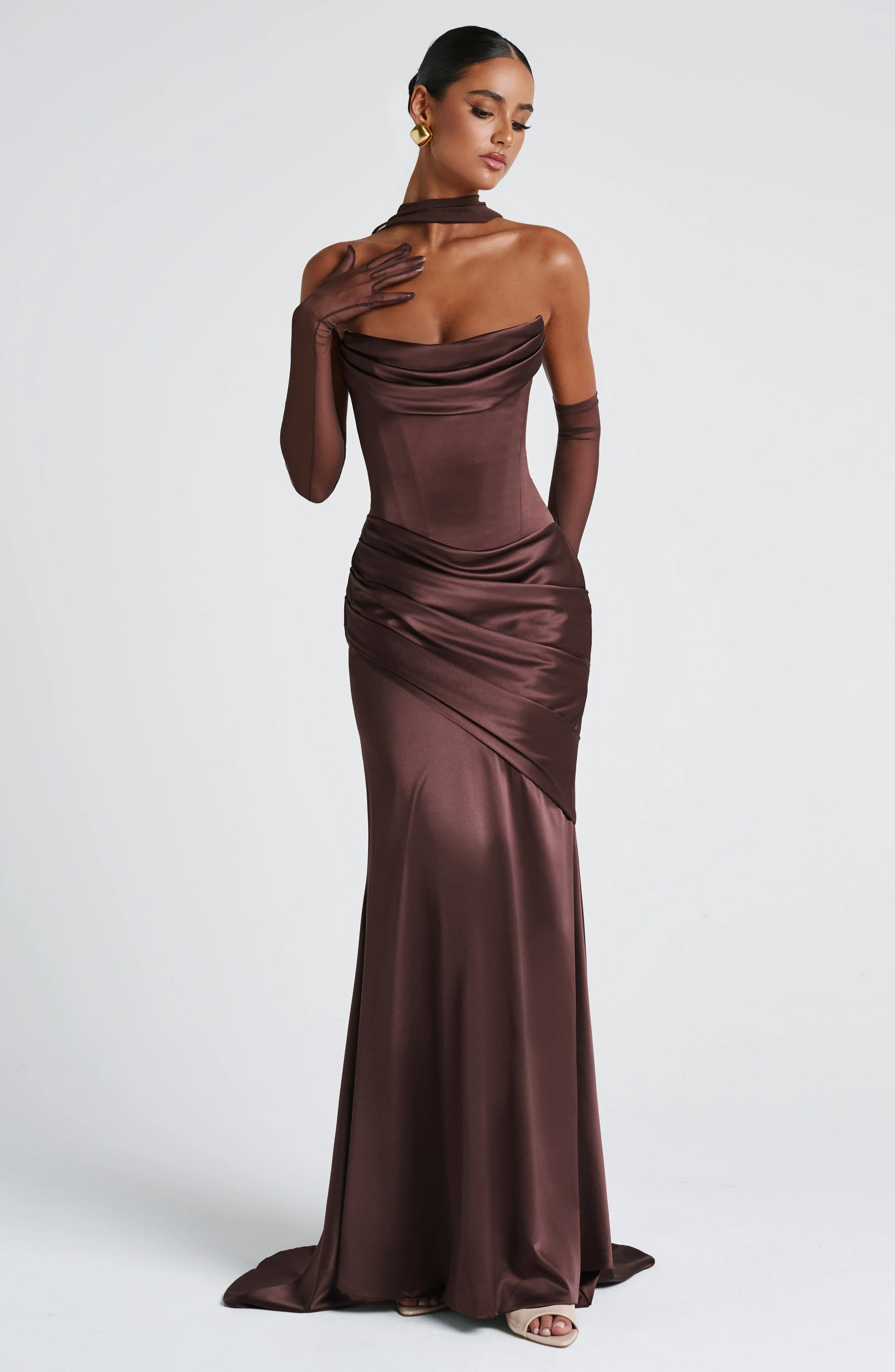 Kensington Maxi Dress - Plum Brown sold by Babyboo Fashion product image thumbnail 3