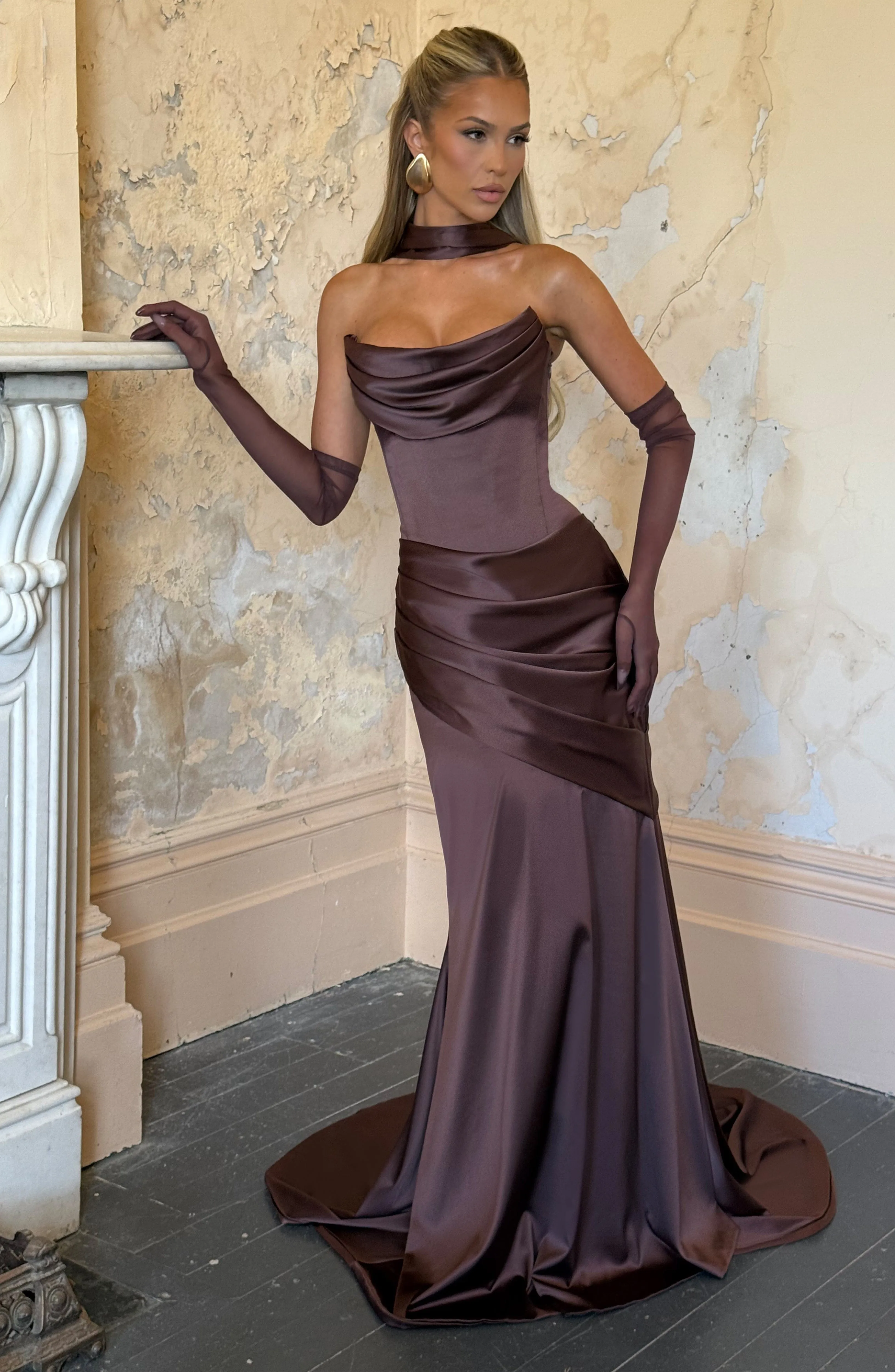 Kensington Maxi Dress - Plum Brown sold by Babyboo Fashion product image thumbnail 2