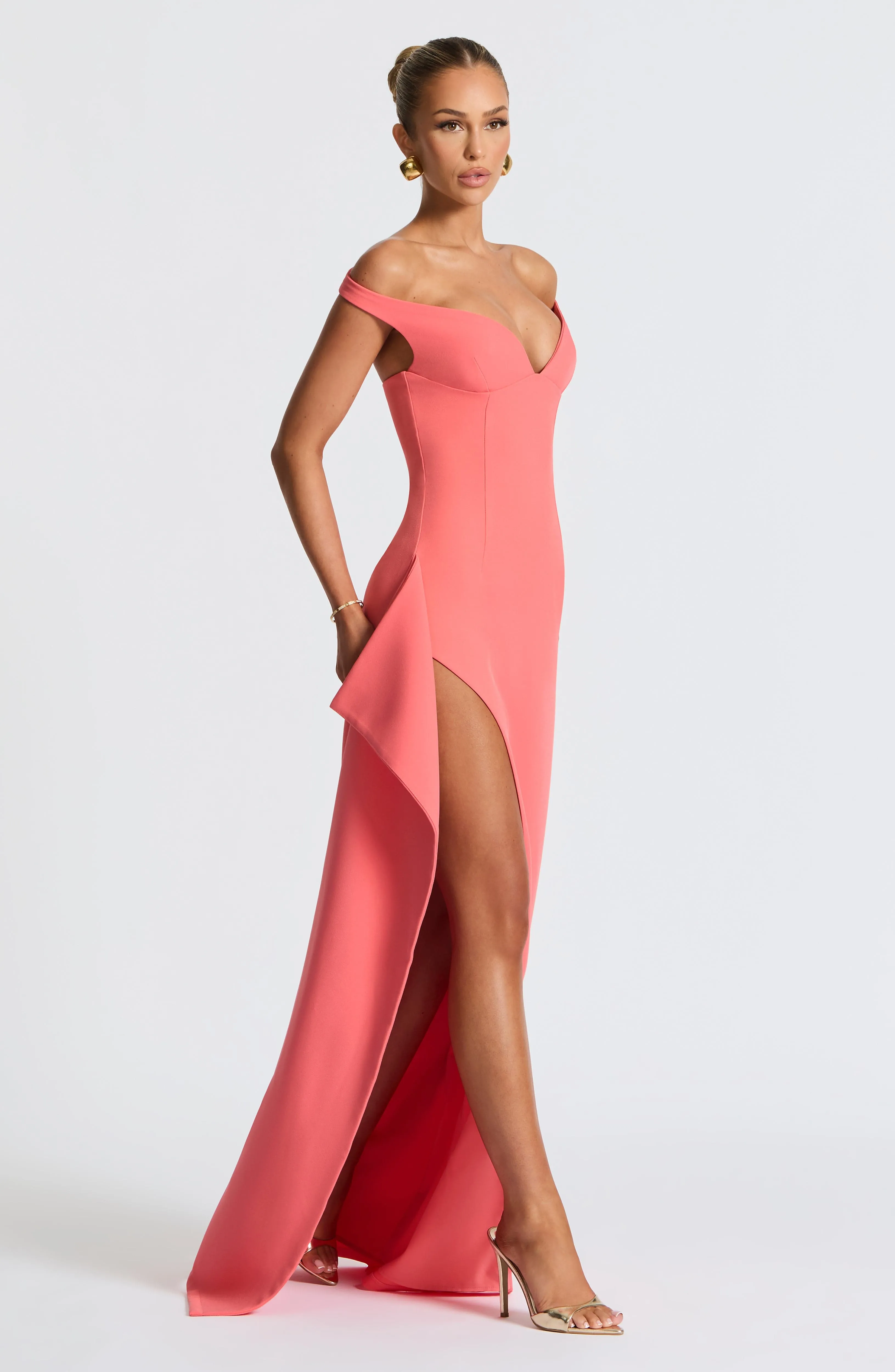 Khalesia Maxi Dress - Coral Pink sold by Babyboo Fashion product image thumbnail 2