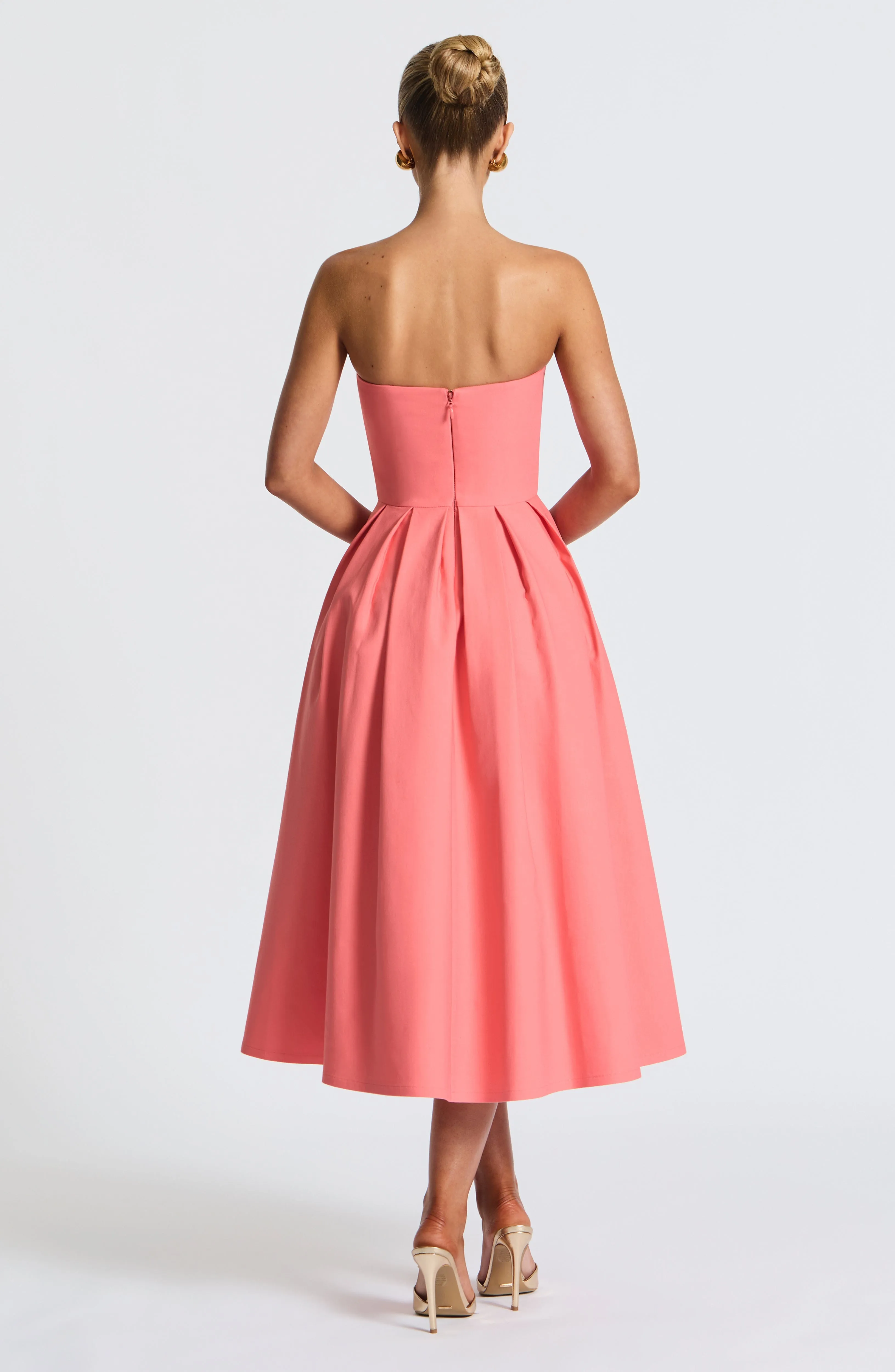 Edith Midi Dress - Coral Pink sold by Babyboo Fashion product image thumbnail 5