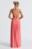Melania Maxi Dress - Coral Pink sold by Babyboo Fashion