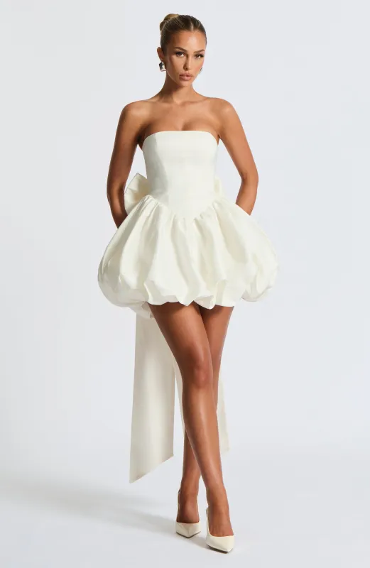 Lotus Mini Dress - Ivory sold by Babyboo Fashion