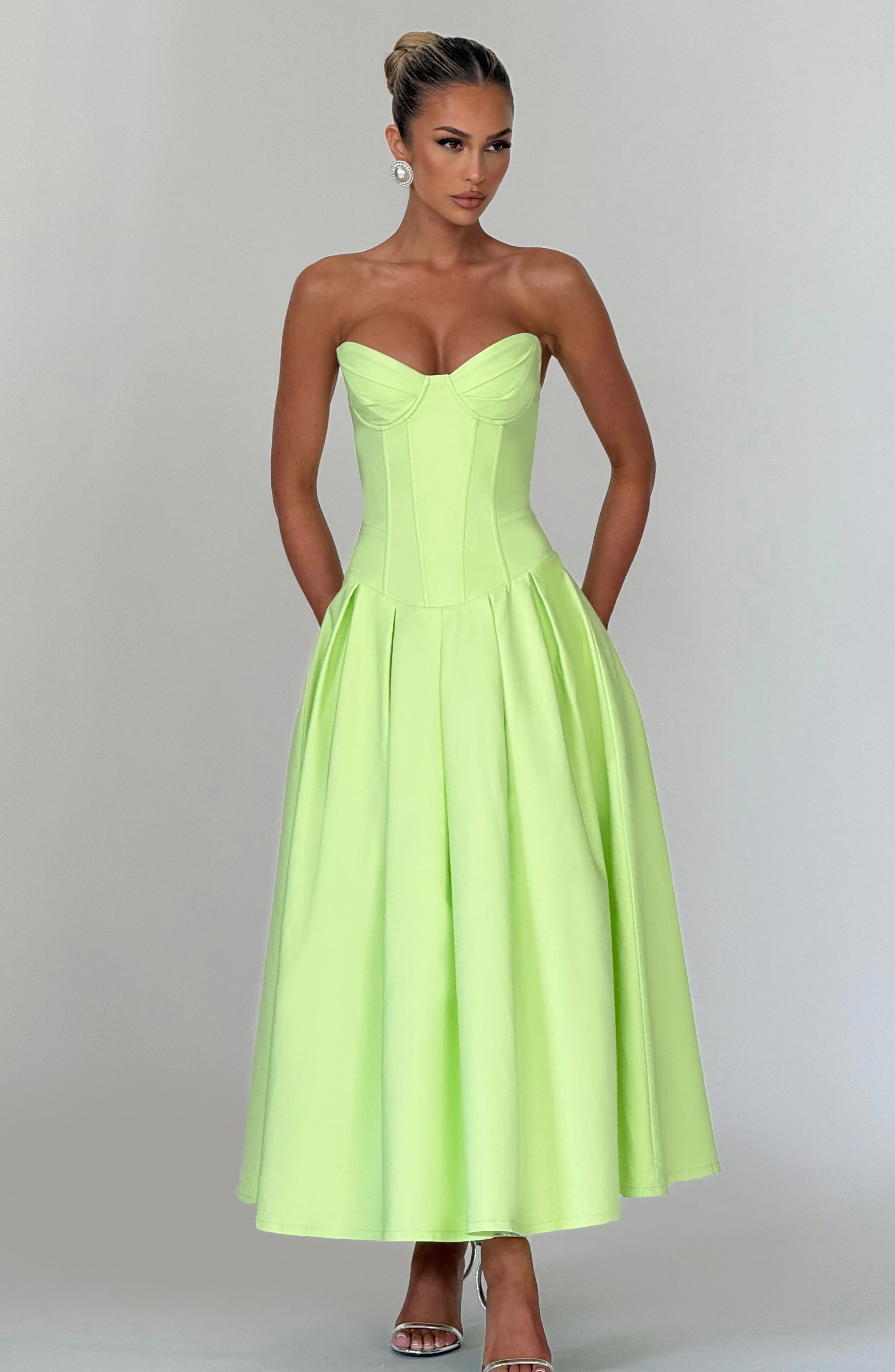 Salma Midi Dress - Lime sold by Babyboo Fashion product image thumbnail 4