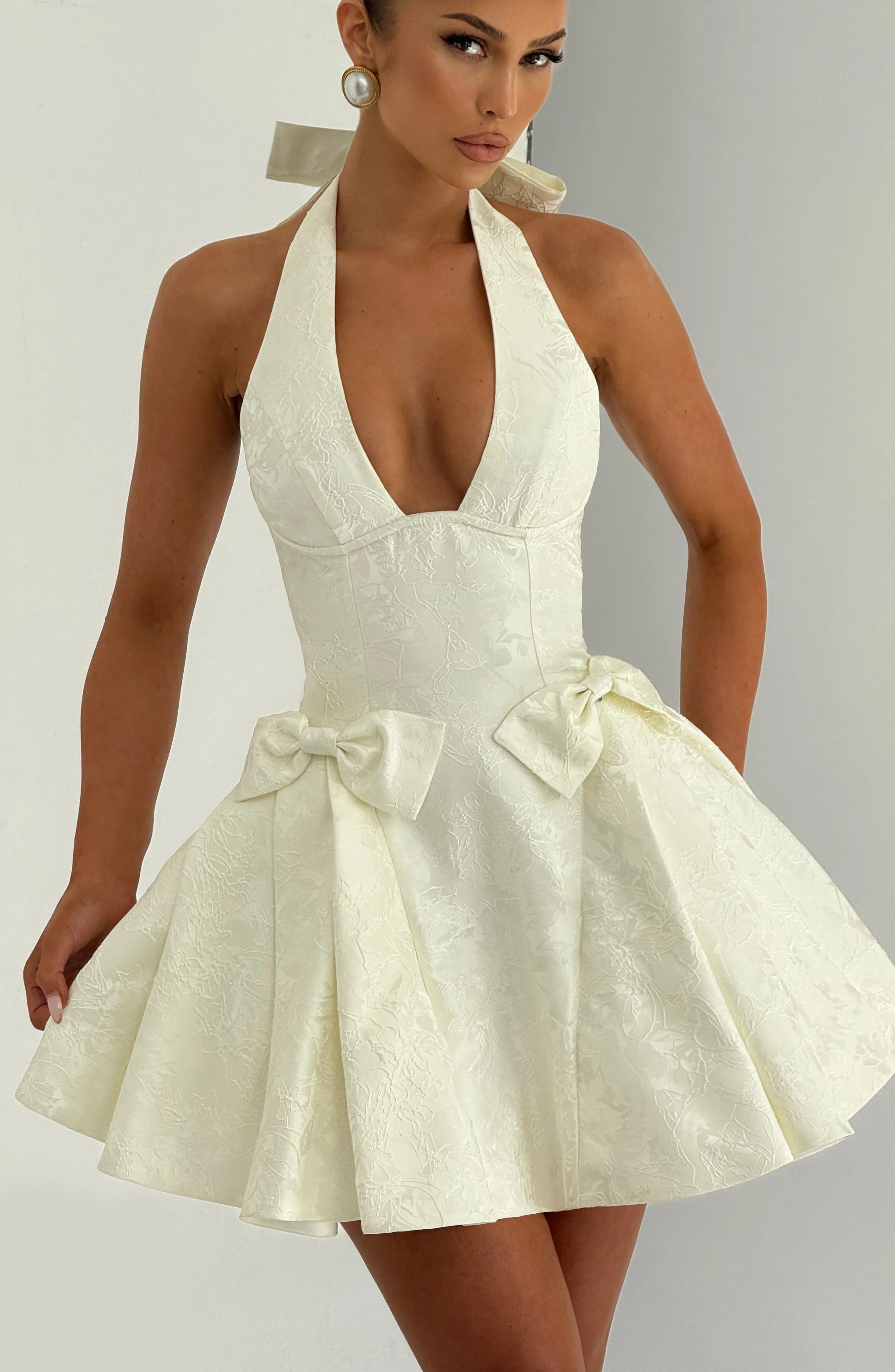 Jocelyn Mini Dress - Ivory sold by Babyboo Fashion