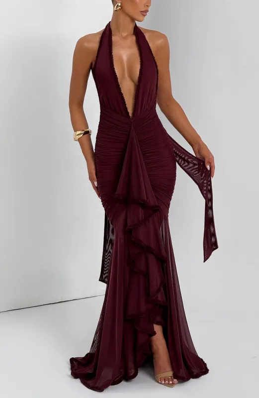 Janessa Maxi Dress - Cherry Lacquer sold by Babyboo Fashion