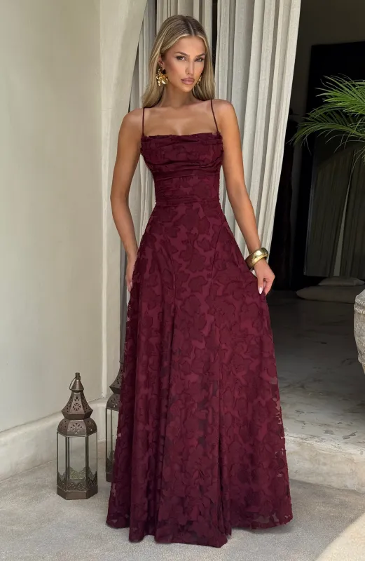 Francis Maxi Dress - Cherry Lacquer sold by Babyboo Fashion