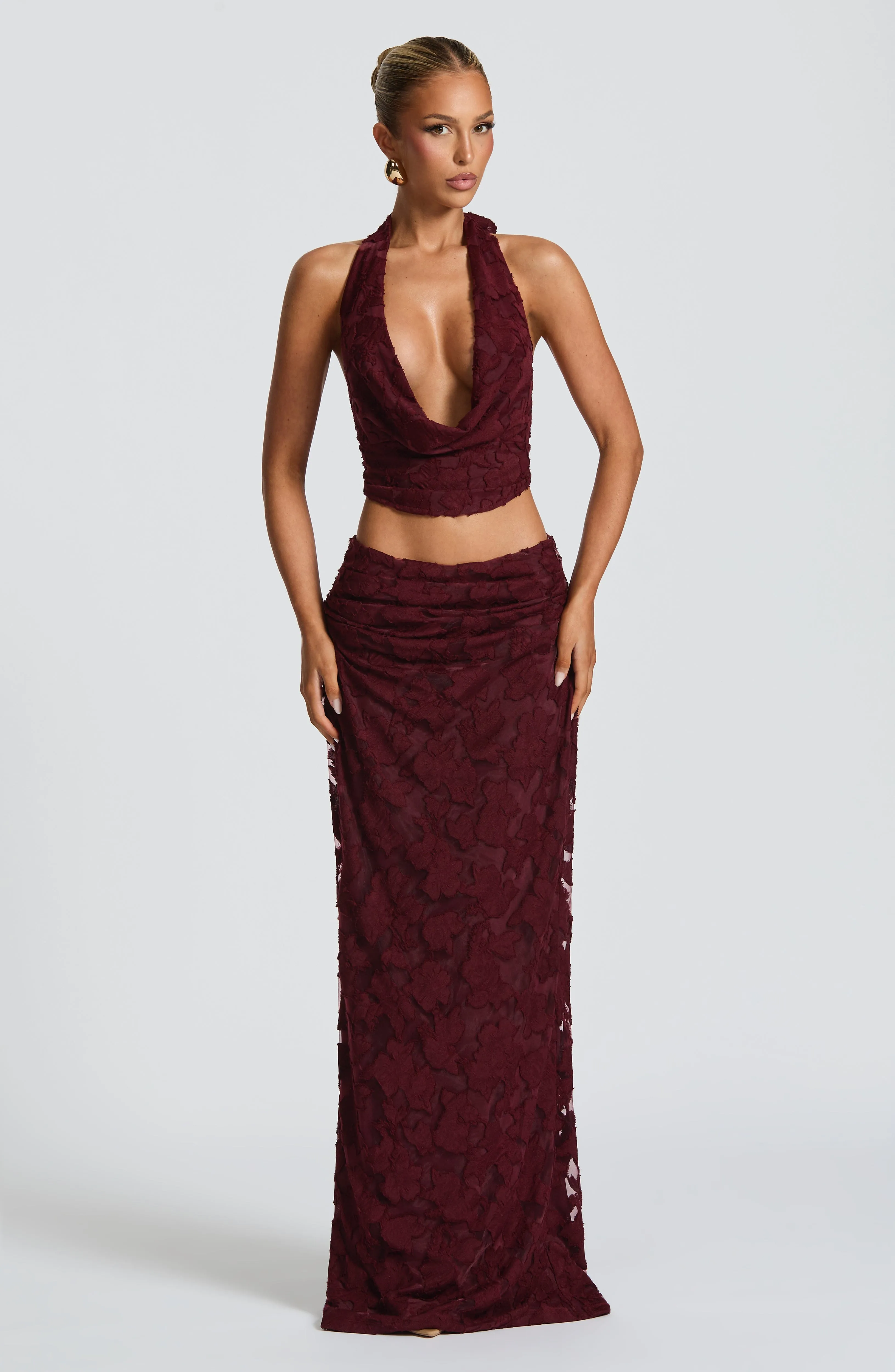 Myra Maxi Skirt - Cherry Lacquer sold by Babyboo Fashion product image thumbnail 4