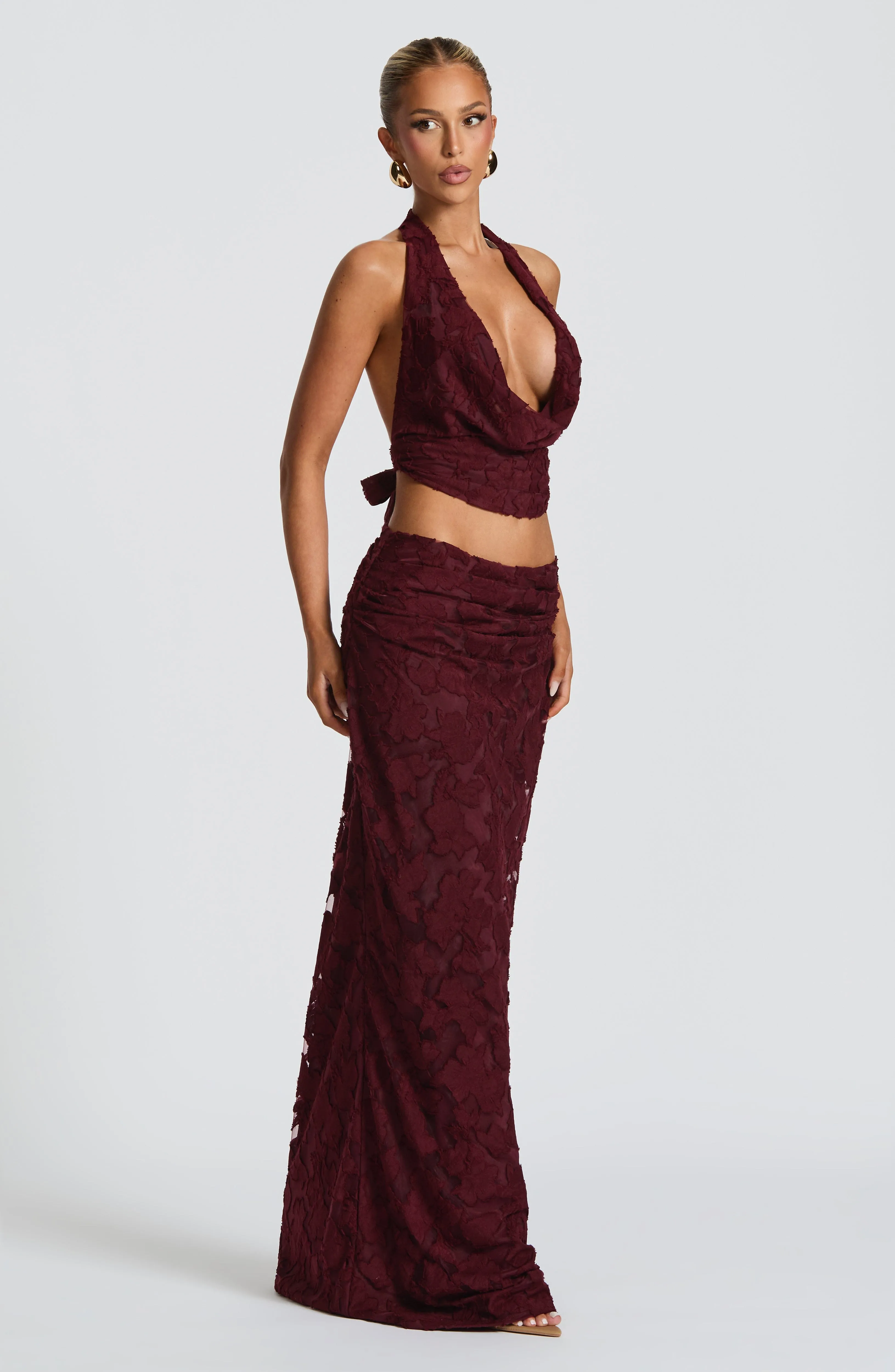 Myra Maxi Skirt - Cherry Lacquer sold by Babyboo Fashion product image thumbnail 3