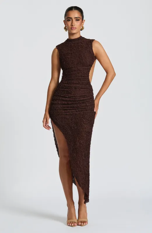 Aphrodite Midi Dress - Plum Brown made by LF
