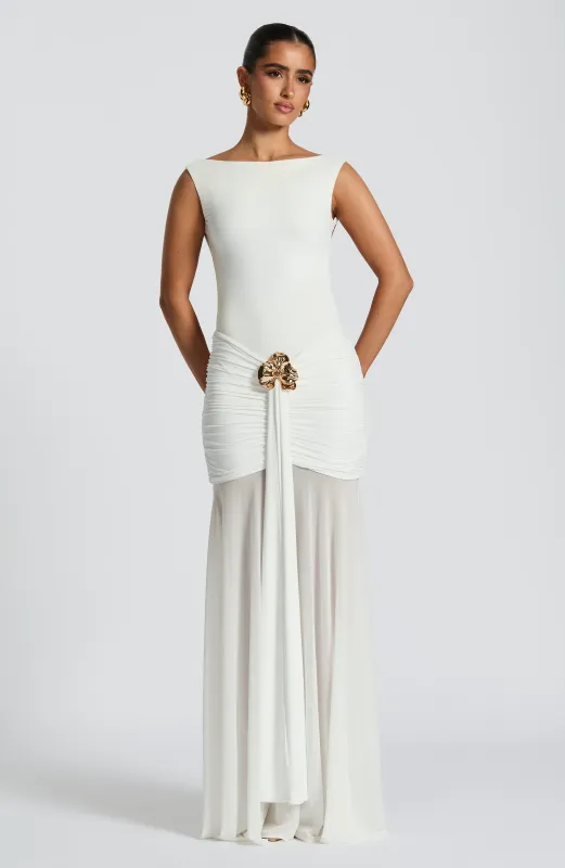 Fae Maxi Skirt - White sold by Babyboo Fashion