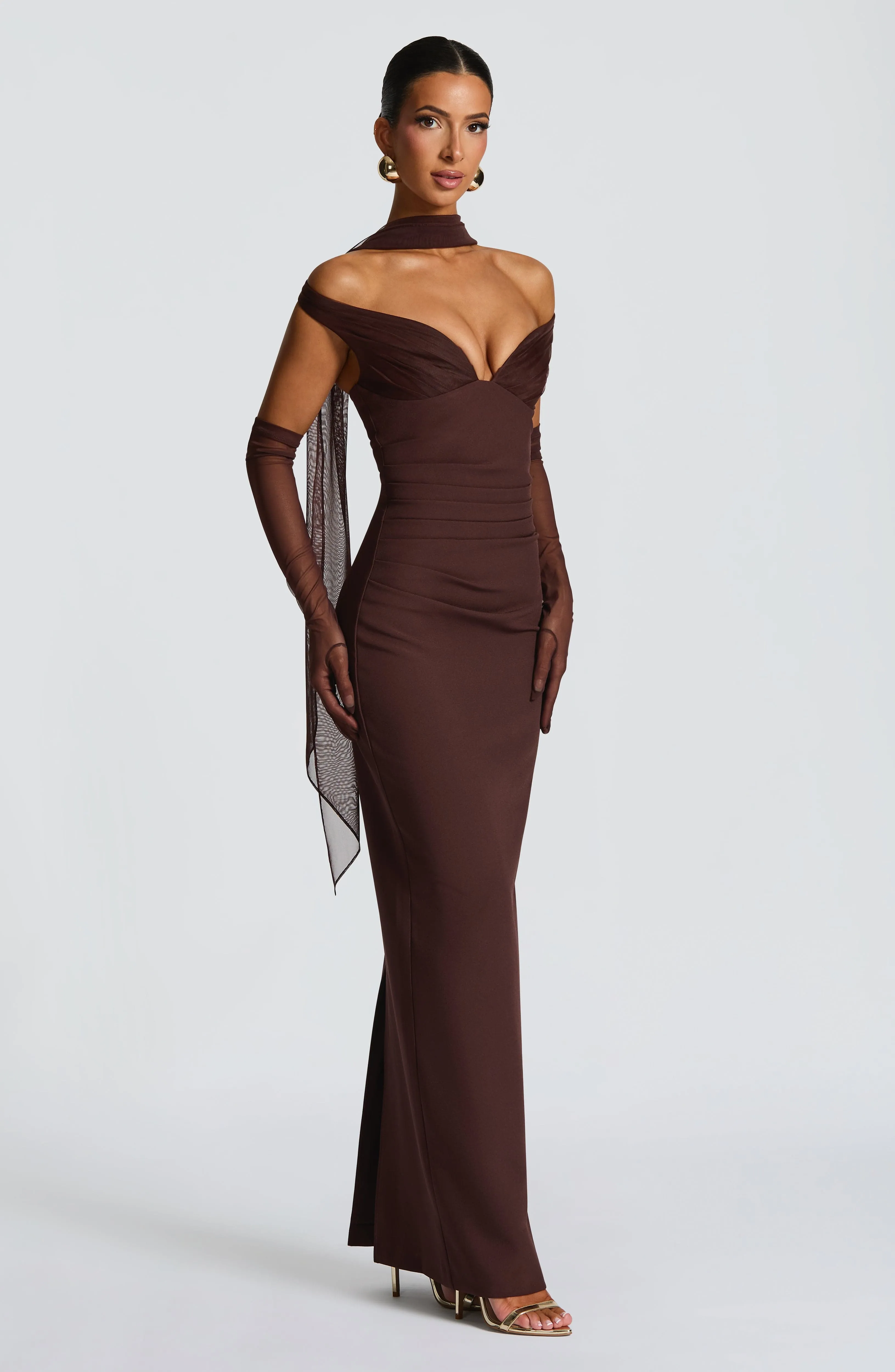 Abigail Maxi Dress - Plum Brown sold by Babyboo Fashion product image thumbnail 4