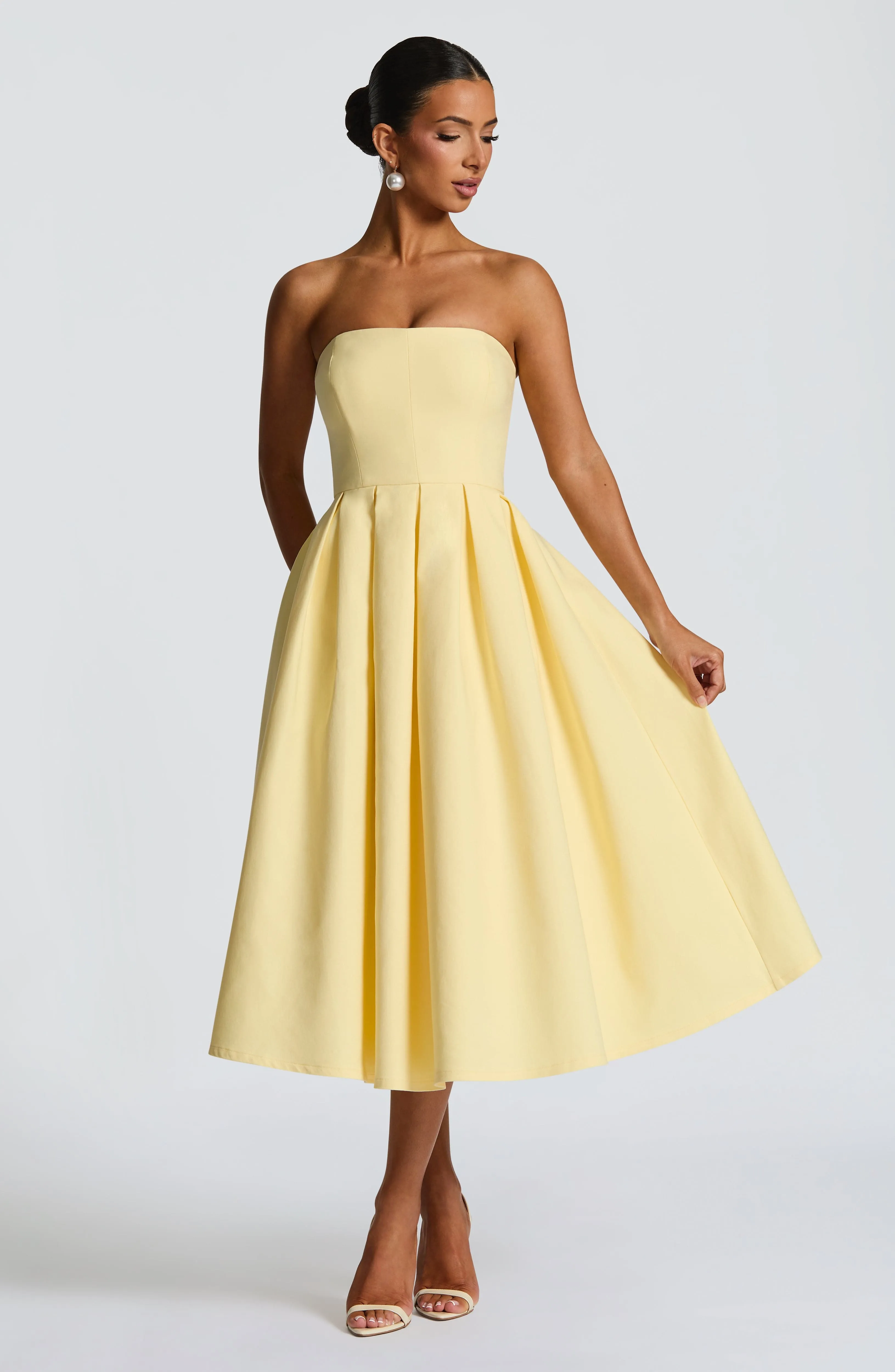 Edith Midi Dress - Lemon sold by Babyboo Fashion