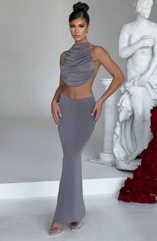Fifi Maxi Skirt - Charcoal sold by Babyboo Fashion