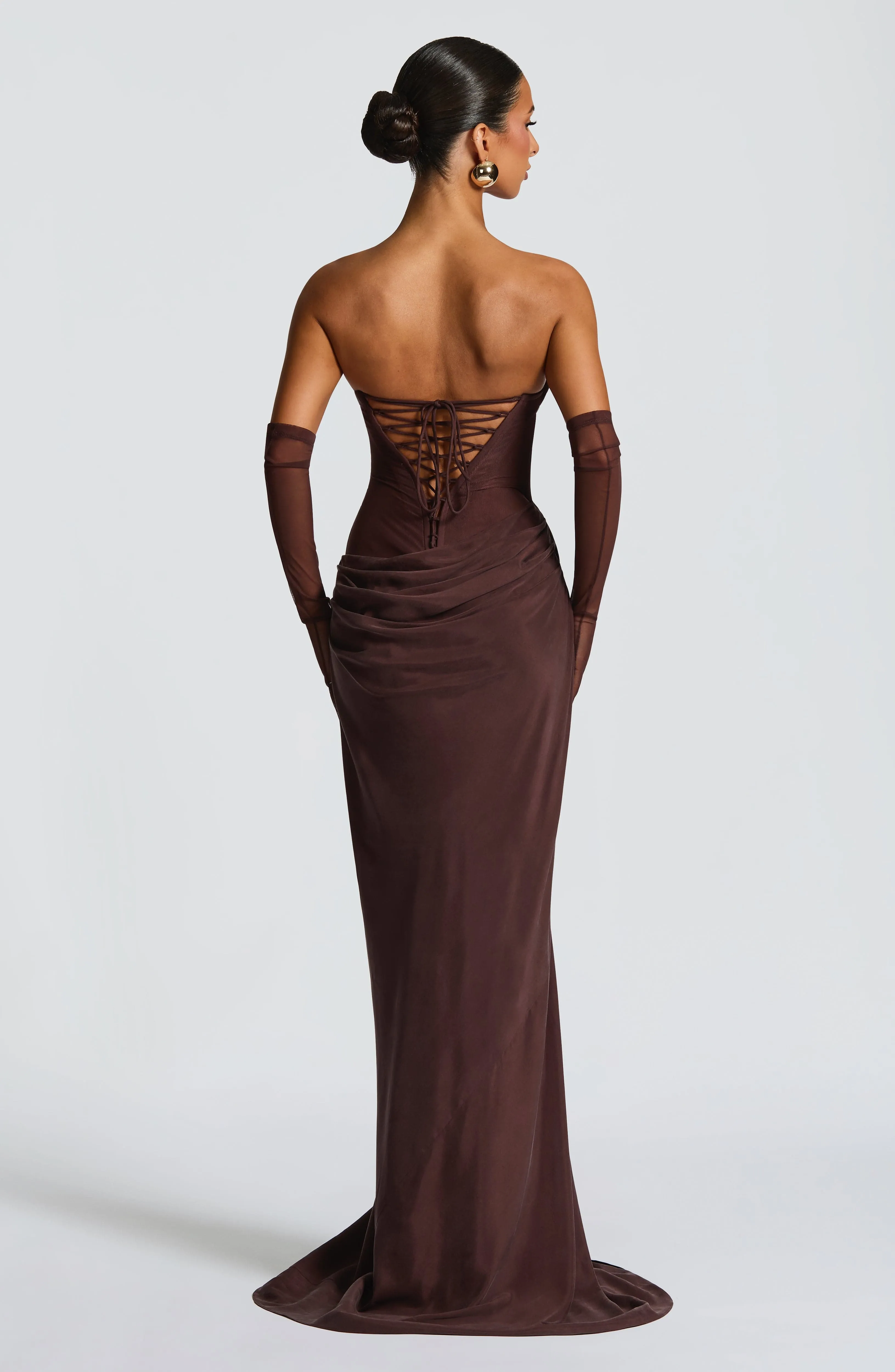 Liora Maxi Dress - Plum Brown sold by Babyboo Fashion product image thumbnail 2